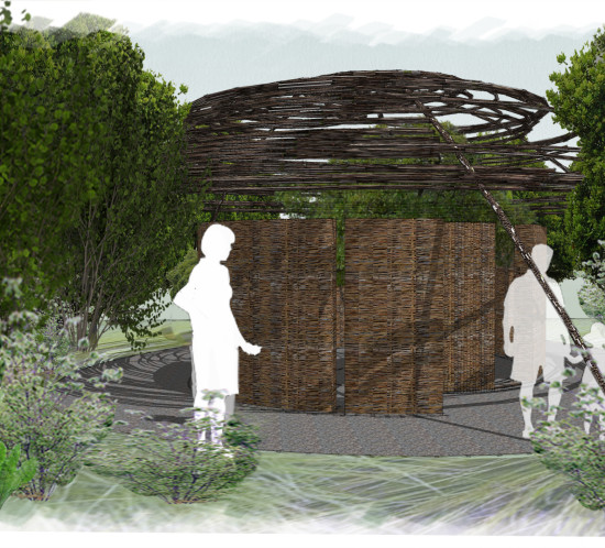 Curved Willow Wall